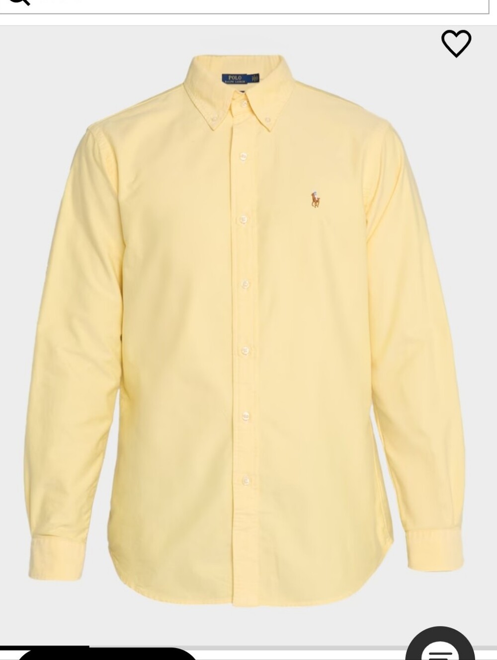 Ralph Lauren Yellow Button-Down Oxford Shirt Size Small